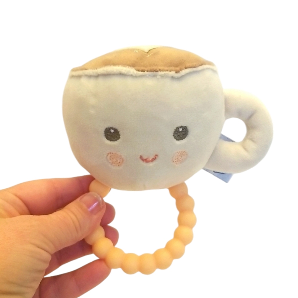 Mary Meyer Latte Plush Teether Rattle – Soft & Soothing Baby Toy